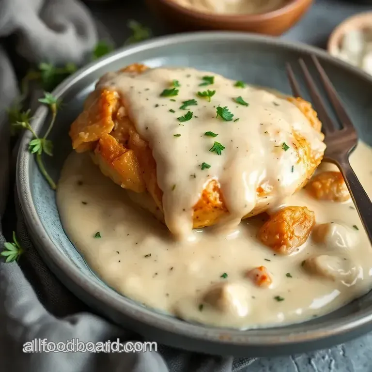 Sautéed Garlic Butter Chicken with Creamy Sauce presentation