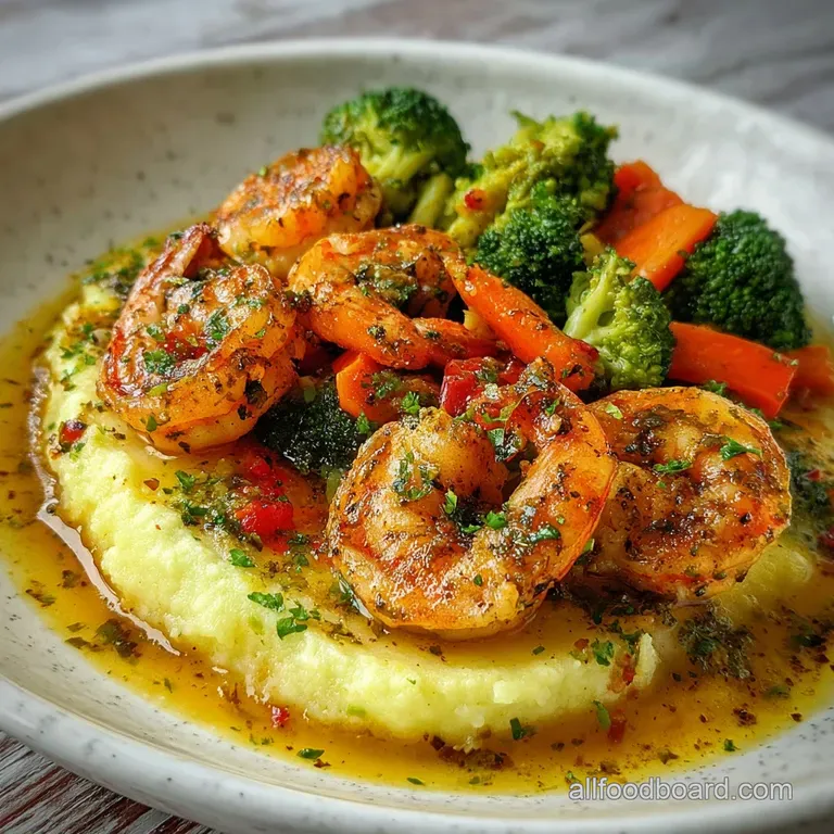 Garlic Butter Shrimp and Mash