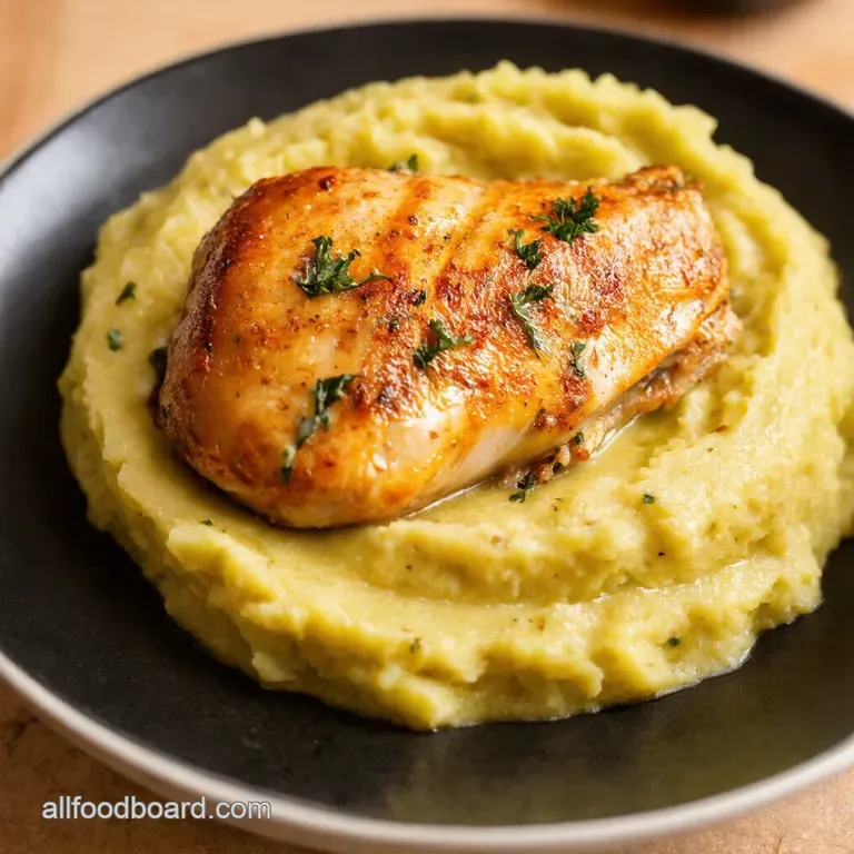 Garlic Herb Chicken with Creamy Dreamy Mash presentation