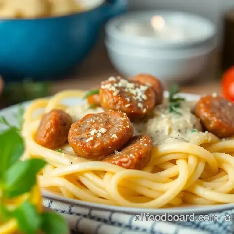 Creamy Garlic Sausage Pasta Delight