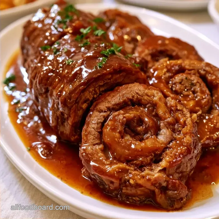 German Beef Rouladen with Smoked Bacon and Pickles