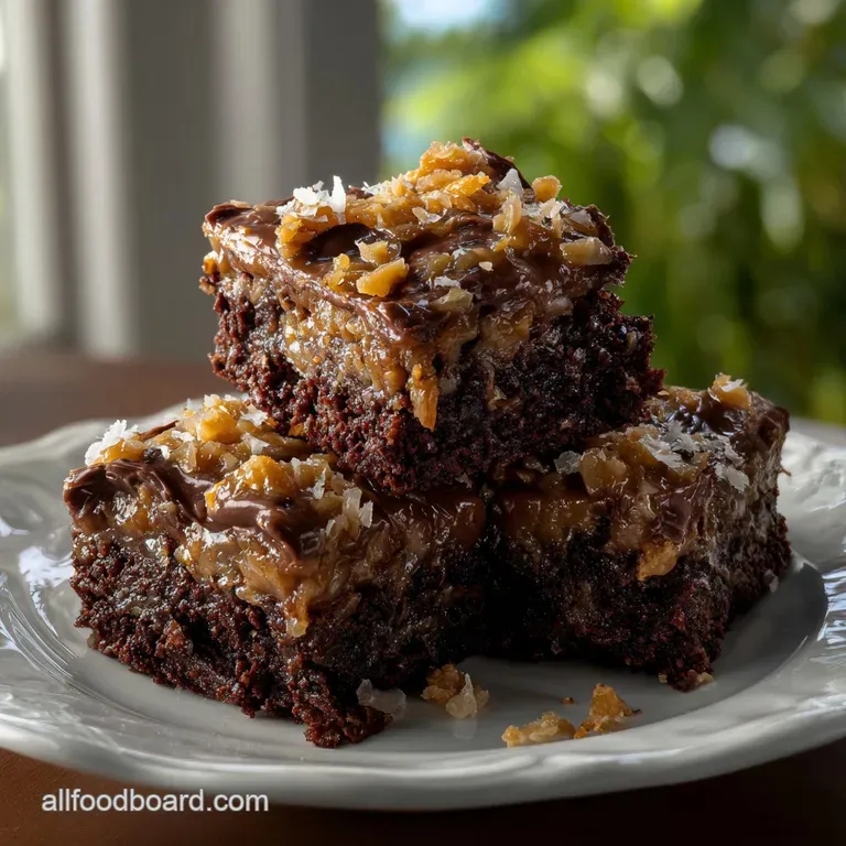 Amazing German Chocolate Brownies Recipe presentation