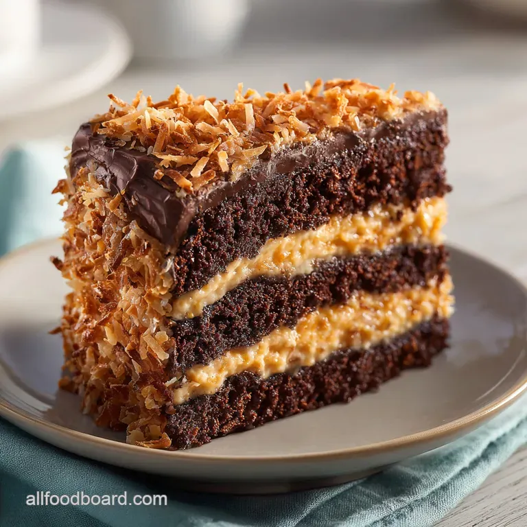 German Chocolate Cake with Coconut Pecan Frosting