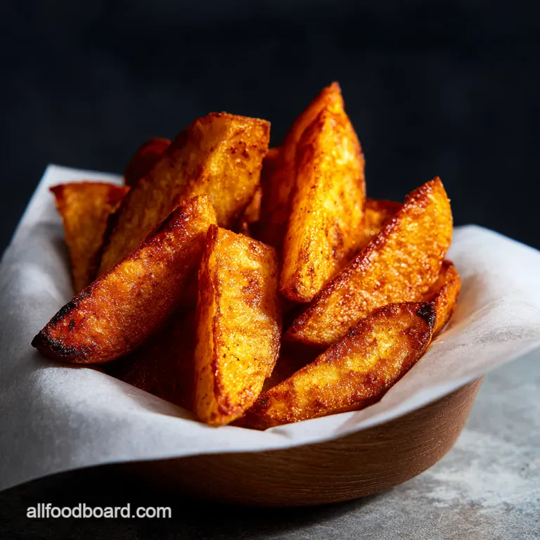 Golden & Crispy Air Fryer Potato Wedges presentation