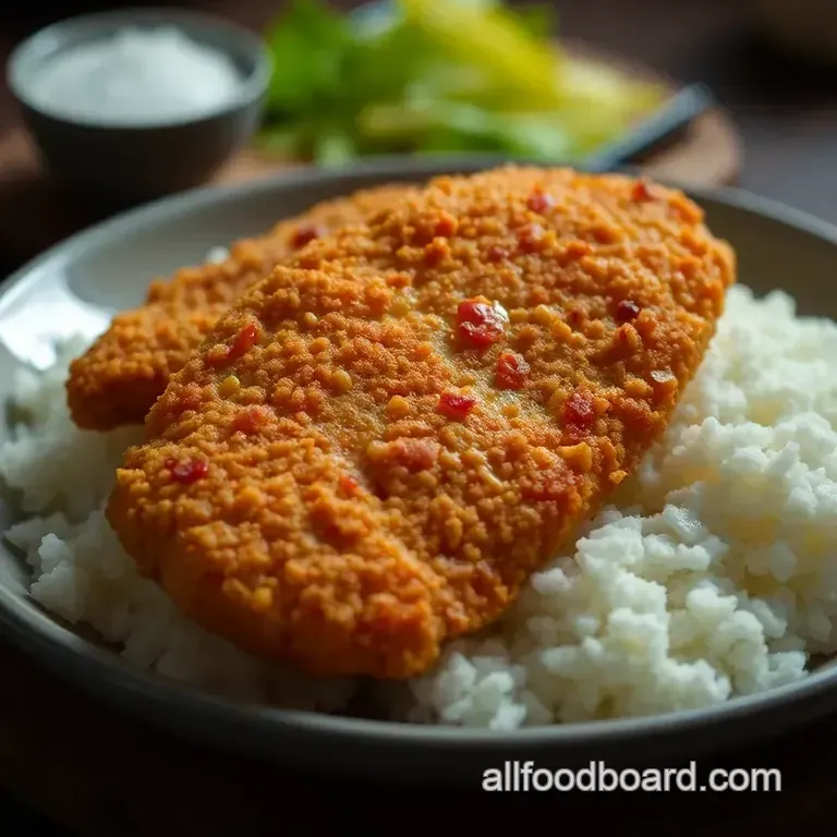 Golden Crispy Chicken Katsu presentation