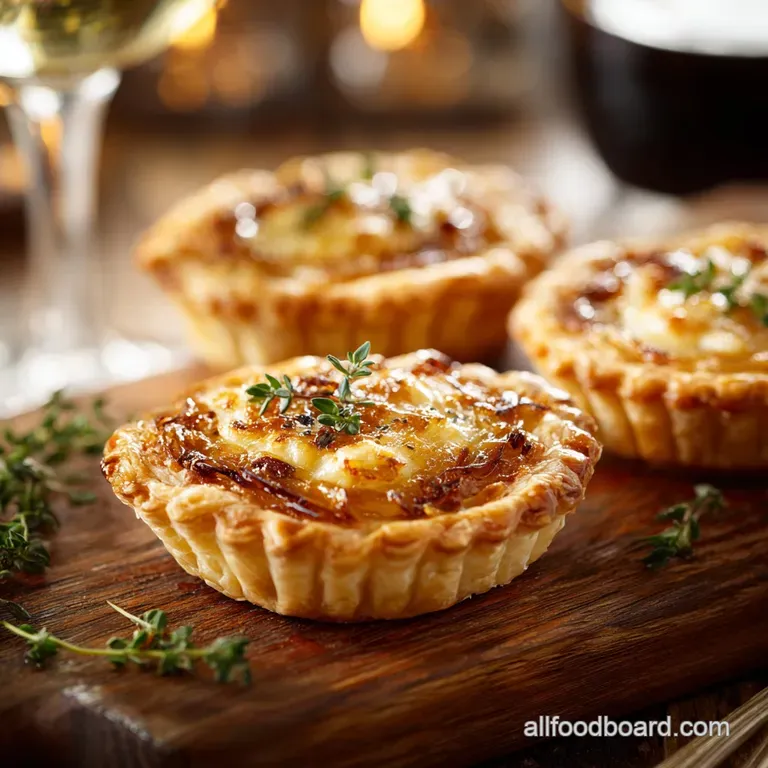 Fall Appetizers: the Ultimate Autumnal Onion Gruy&egrave;re Tartlets presentation