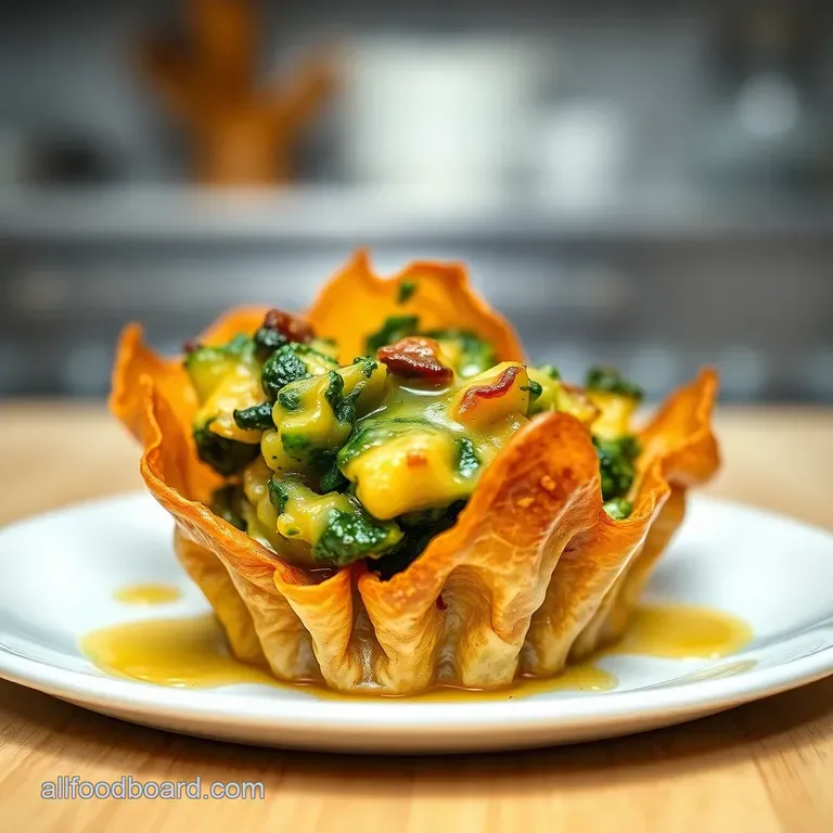Golden Spinach Artichoke Phyllo Cups presentation
