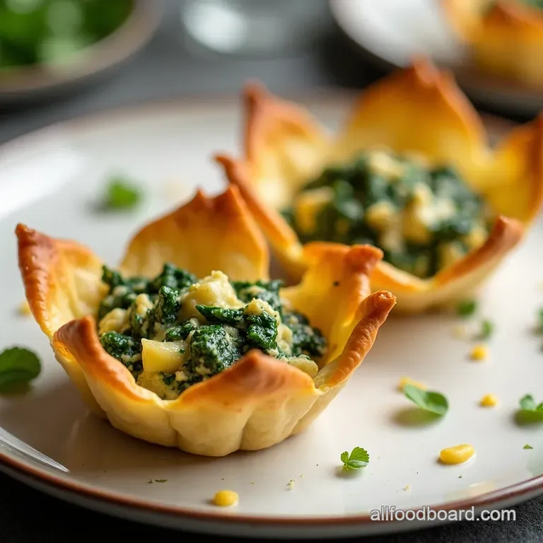Golden Spinach Artichoke Phyllo Cups