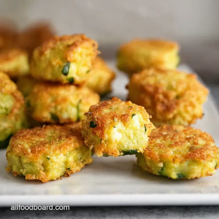 Golden Zucchini Parmesan Fritters presentation