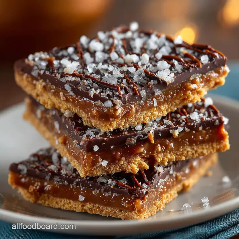 Sticky Fingers Christmas Cheer The Ultimate Graham Cracker Toffee Crack Bars presentation