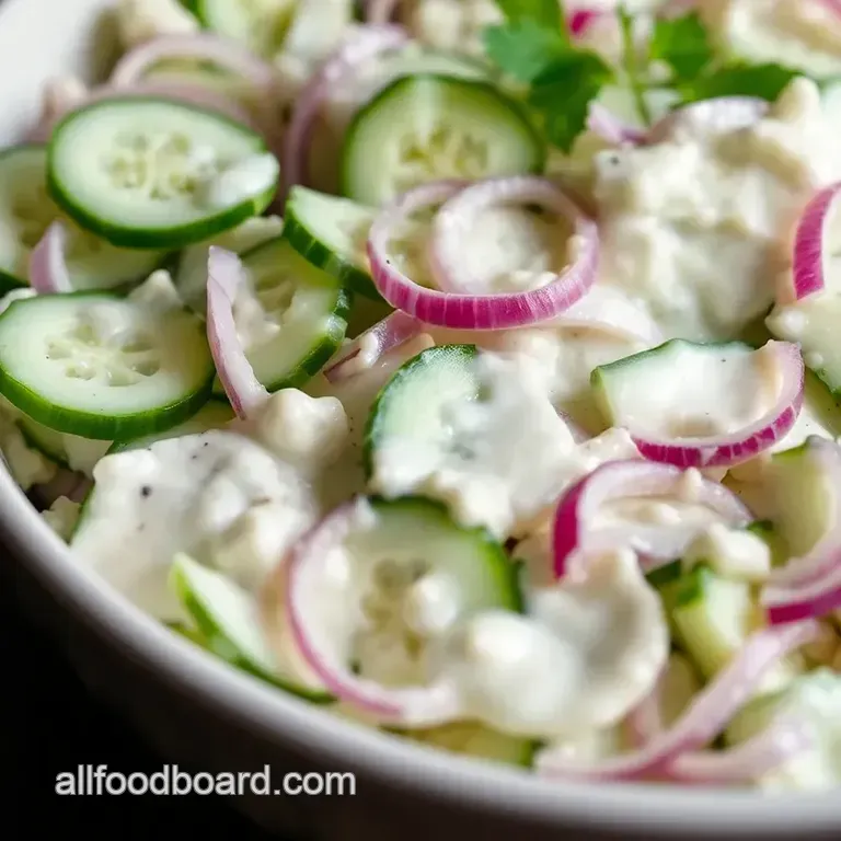 Grandma Betty&#039 s Creamy Cucumber Salad presentation