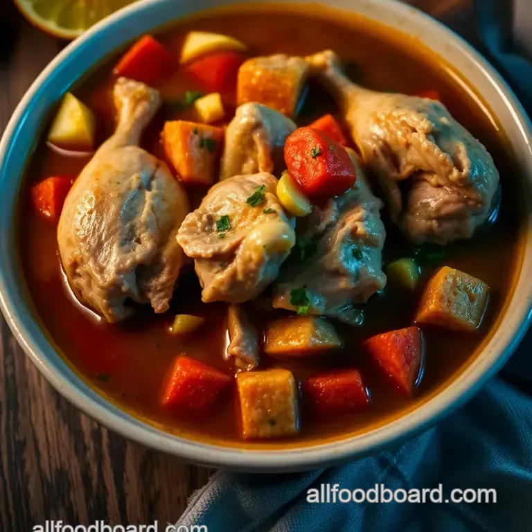 Grandma' s Cozy Caldo de Pollo presentation