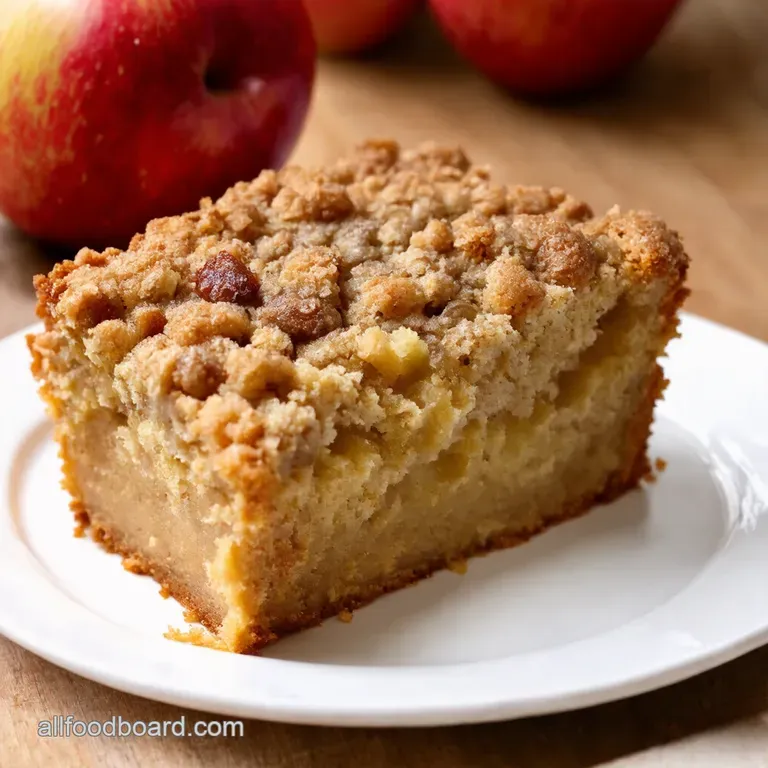 Grandma Smiths Spiced Apple Crumble Cake presentation