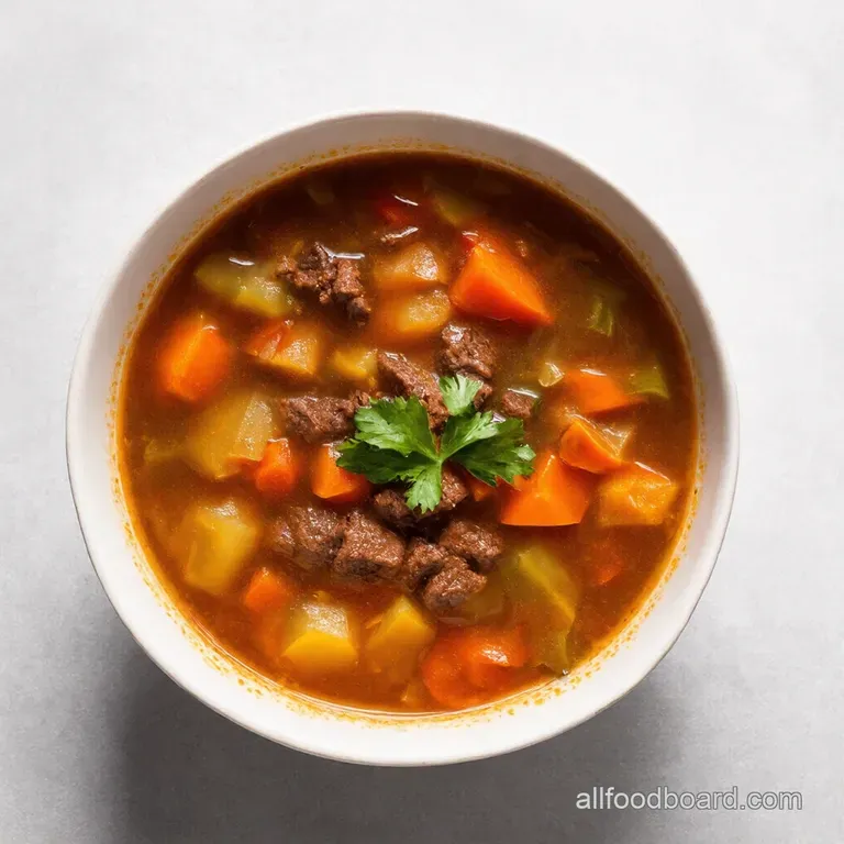 Grandmas Hearty Ground Beef Vegetable Soup