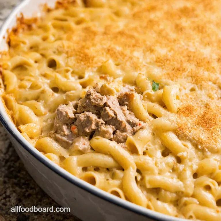 Grandmas Huginadish the Ultimate Creamy Tuna Casserole presentation