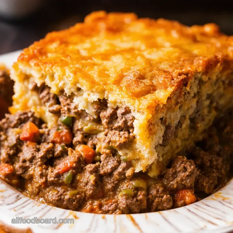 Grandmas HuginaDish The Ultimate Ground Beef Casserole presentation