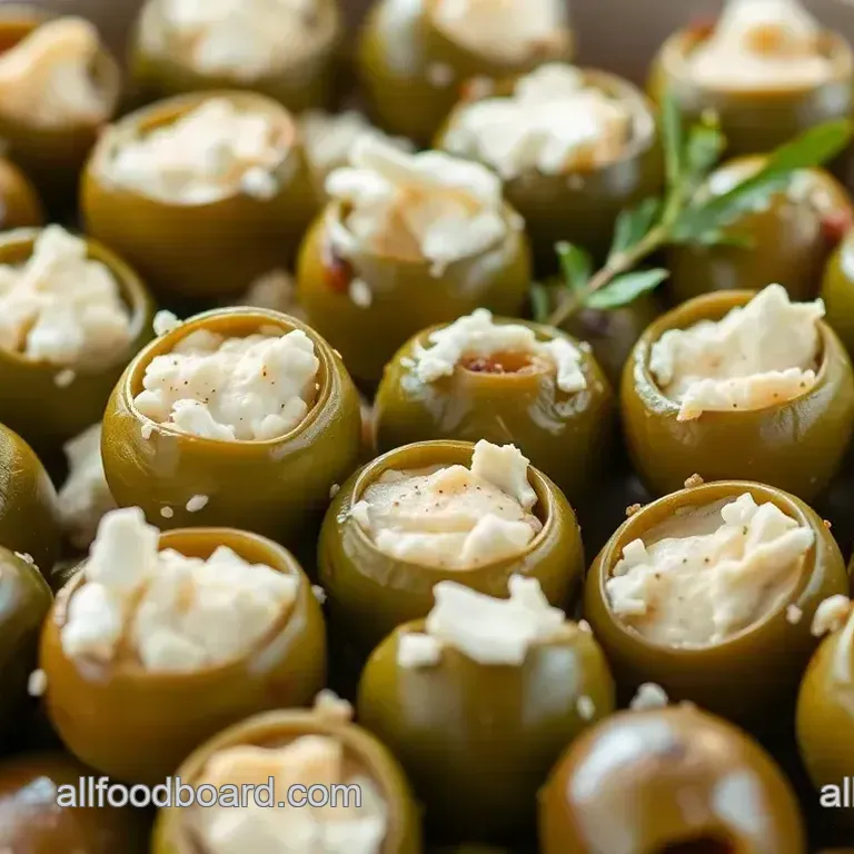 Greek food olives stuffed with cheese