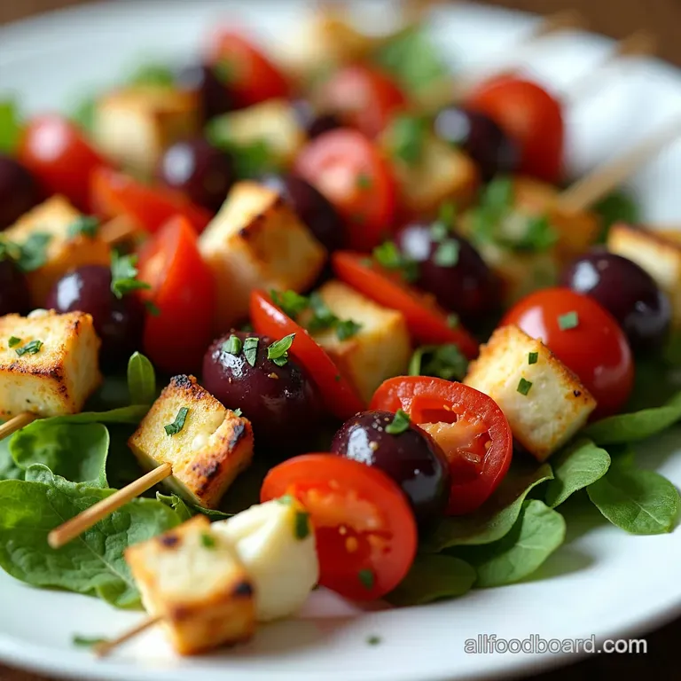 Greek Salad Skewers Kabobs of Kalamata Kissed Goodness