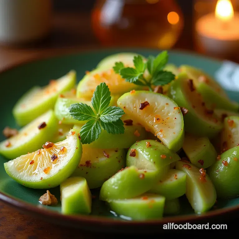 The Leprechauns Delight Vibrant Green Fruit Salad with a Sparkling Honeylime Glaze presentation