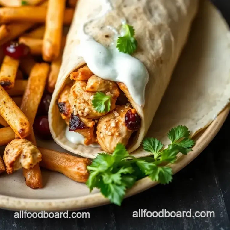 Chipotle Ranch Grilled Chicken Burrito presentation