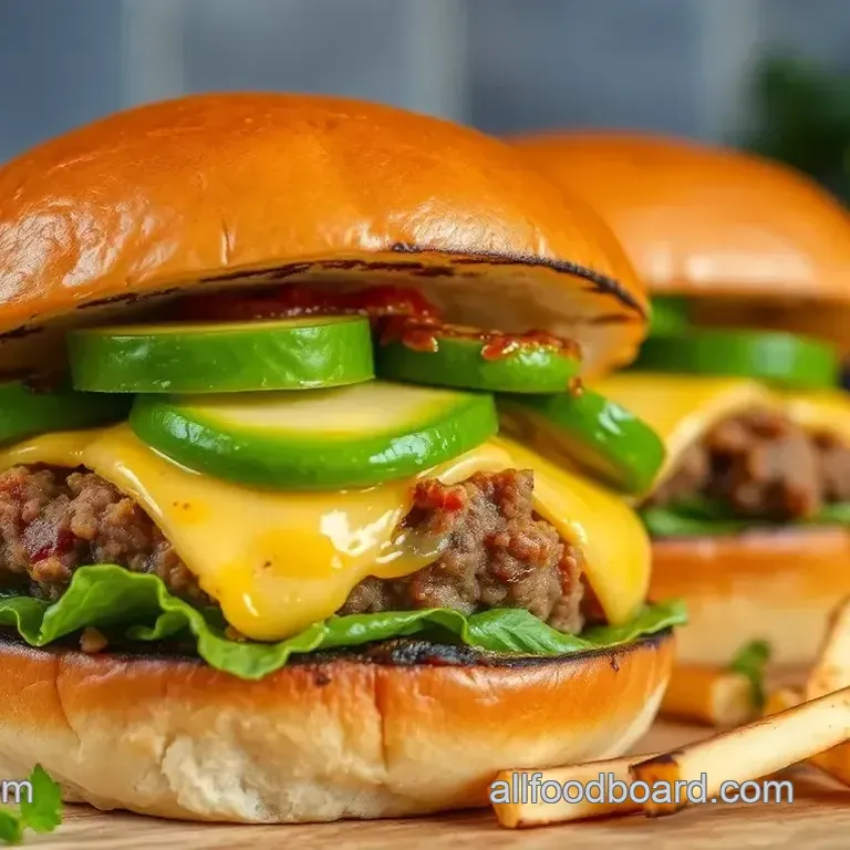 Grilled Burger with Spicy Avocado Delight