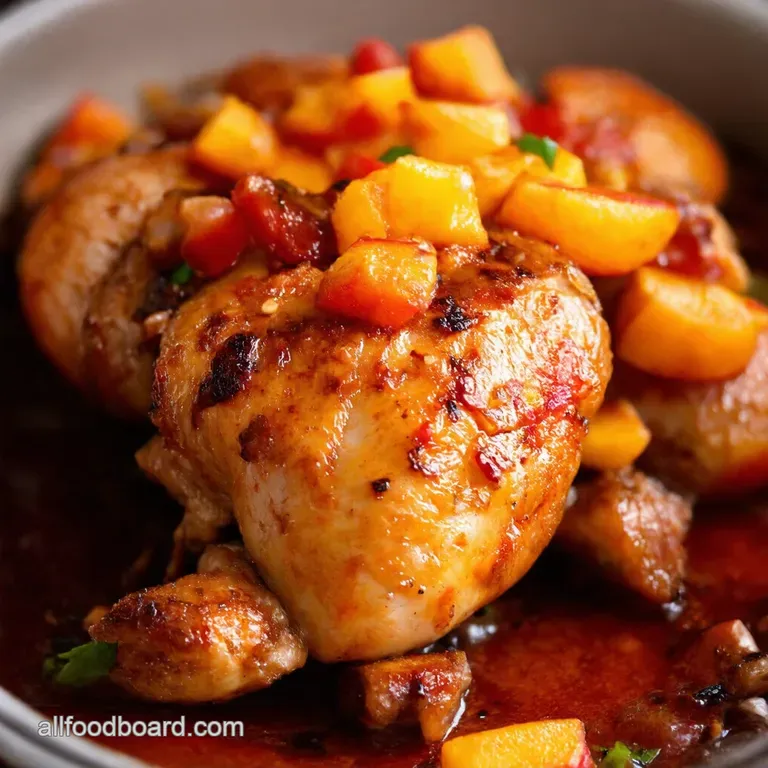 Grilled Hot Honey Chicken with Fresh Peach Salsa presentation