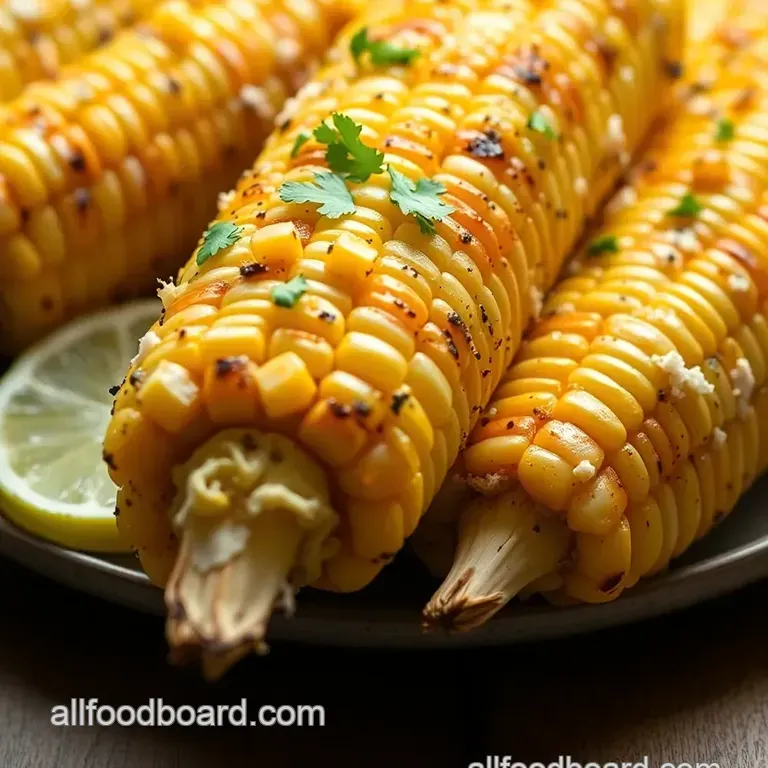 Grilled Mexican Street Corn (Elote) presentation
