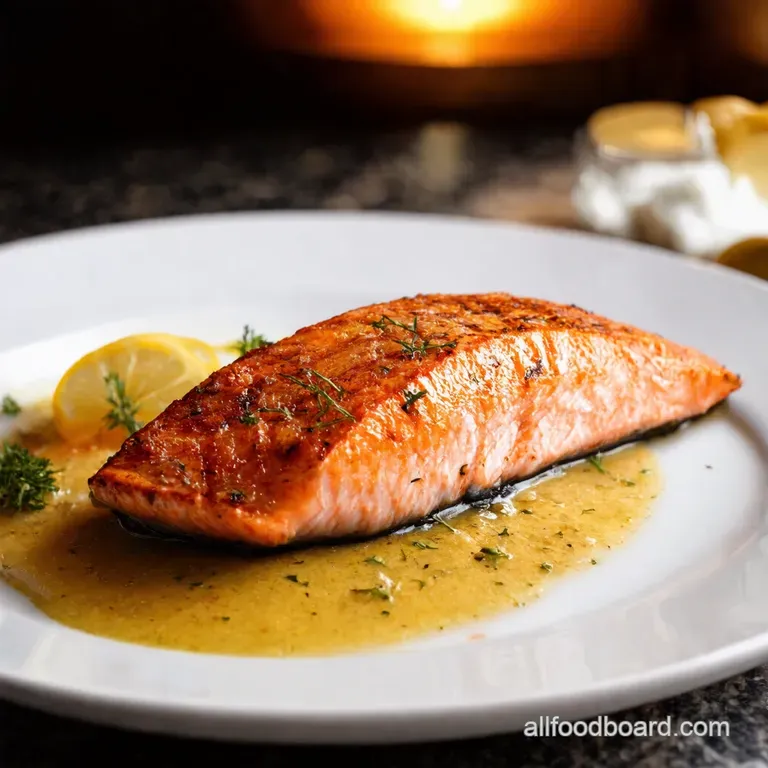 Grilled Steelhead Trout with LemonGarlic Butter presentation