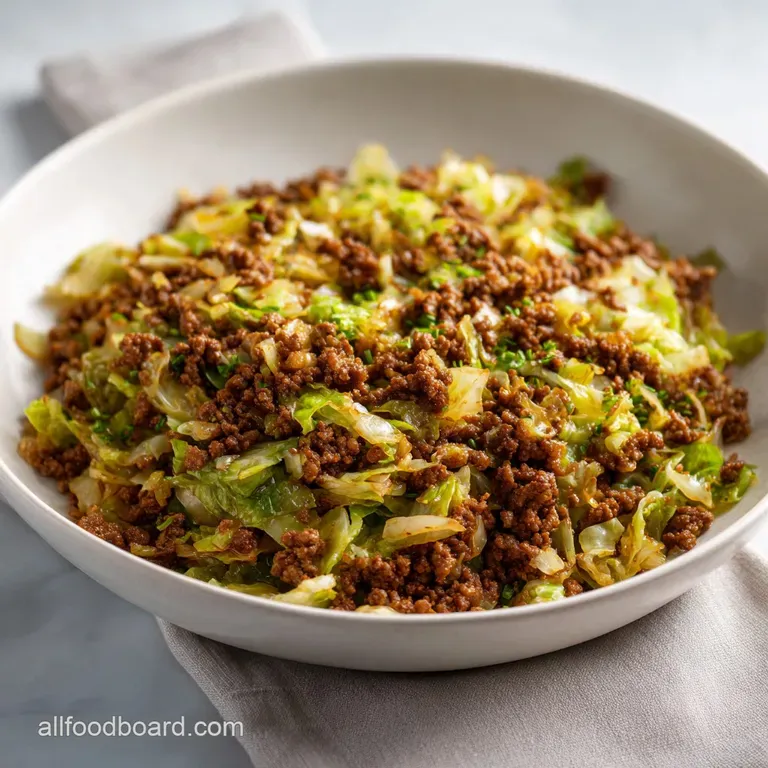 Ground Beef and Chopped Cabbage: Savory and Charred
