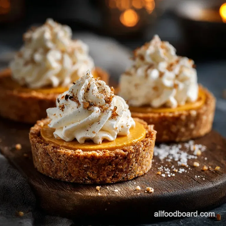 Halloween Desserts Recipe: Spiced Graveyard Mini Tarts for Adults presentation