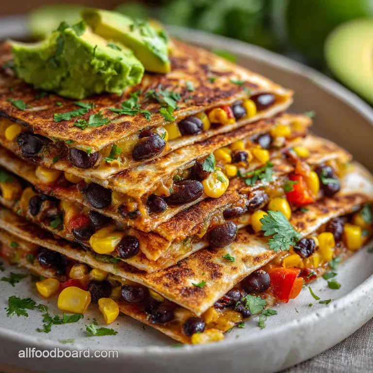 Healthy Black Bean Quesadilla Ready in Under Thirty Minutes with Avocado