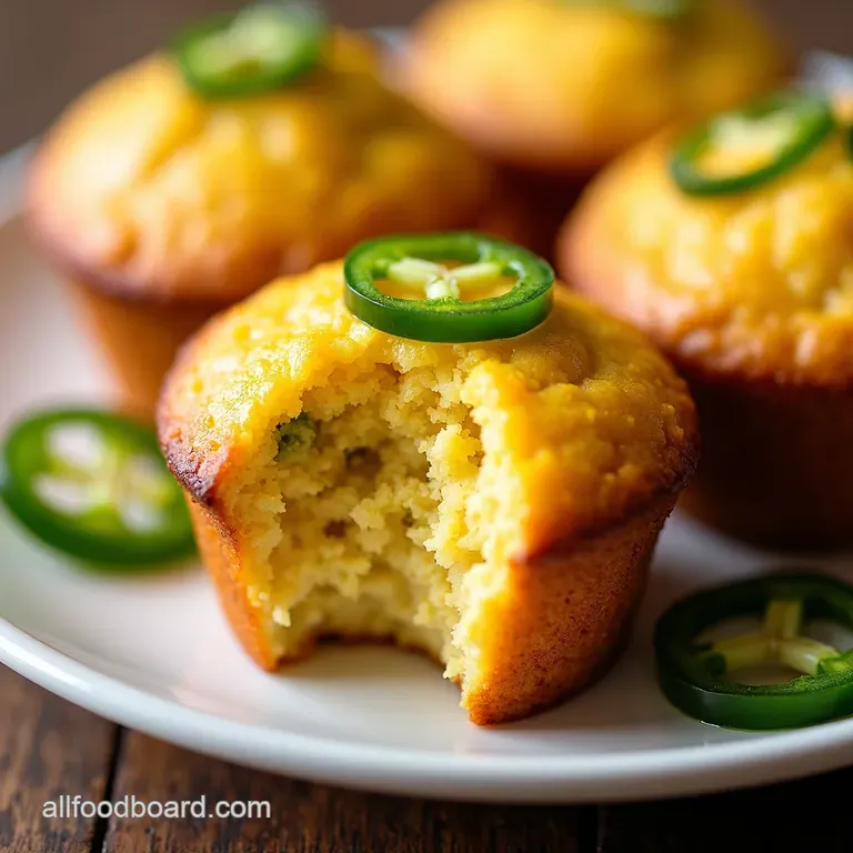 Healthy Kickin Jalapeño Cheddar Cornbread Mini Muffins