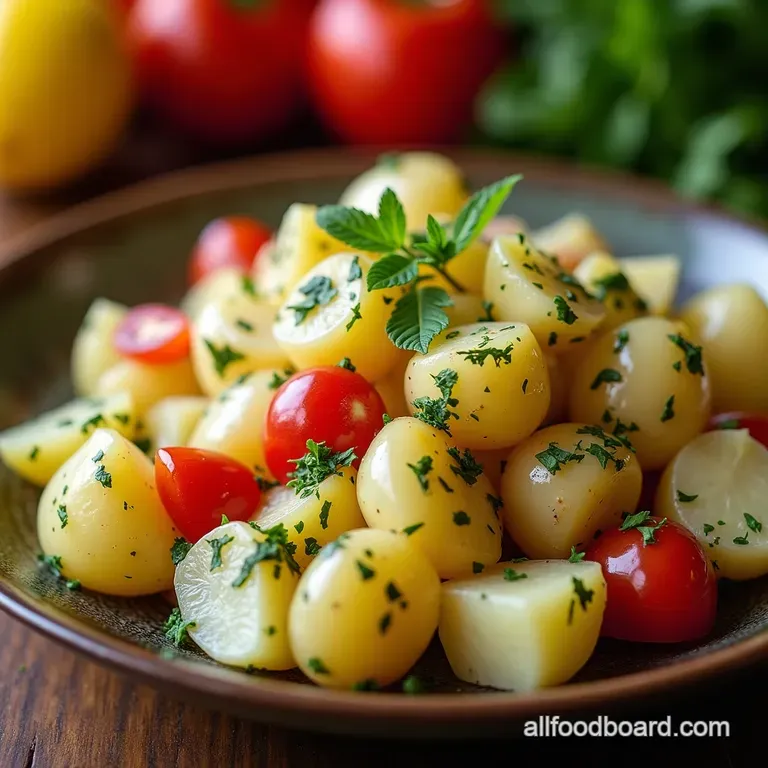 Lemony Herb Feta Potato Salad A Vibrant Mediterranean Twist presentation