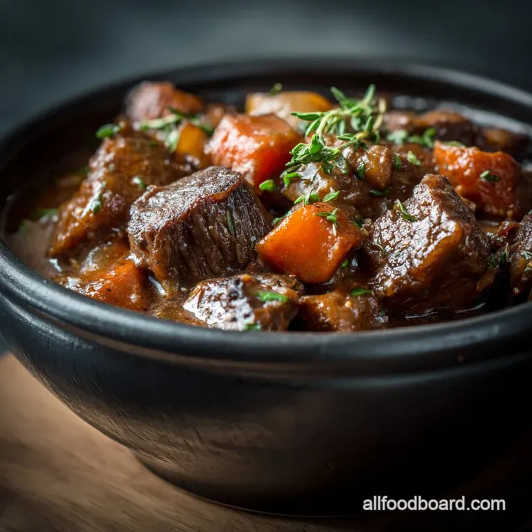 Freezer Meals Proper Pub Grub Hearty Beef Stout Stew presentation