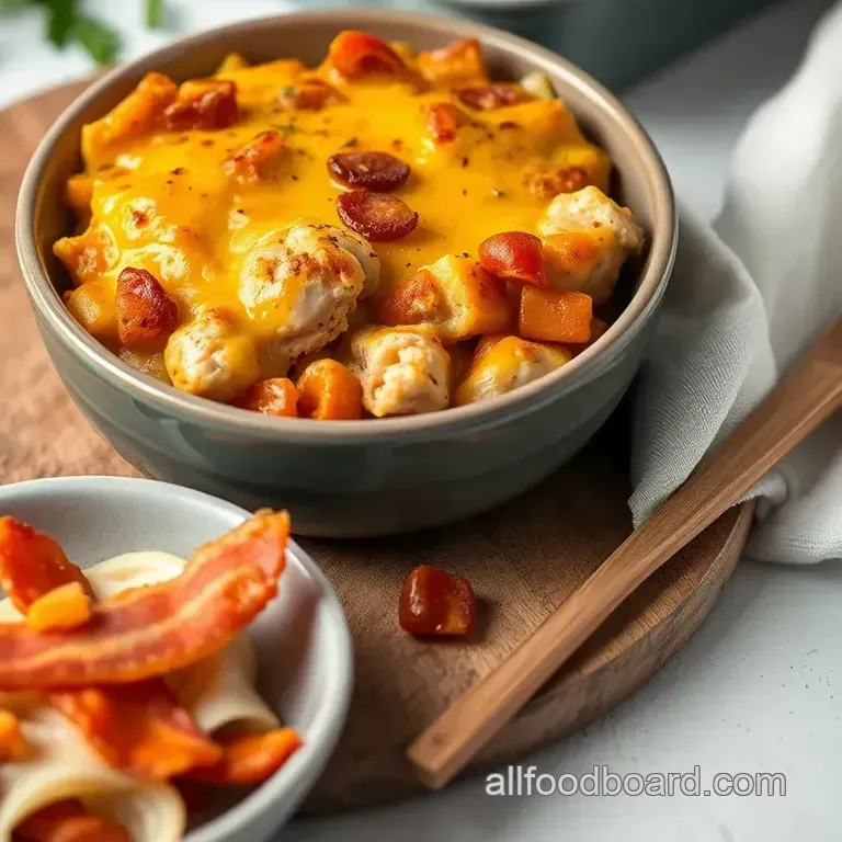 Bake Chicken Casserole with Turkey Bacon presentation