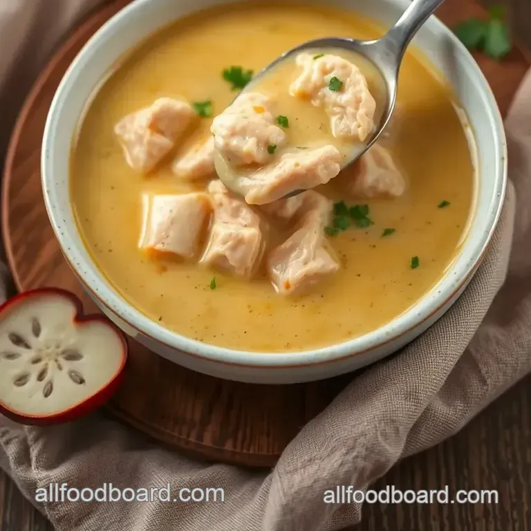 Easy Chicken Soup with Creamy Flavor presentation