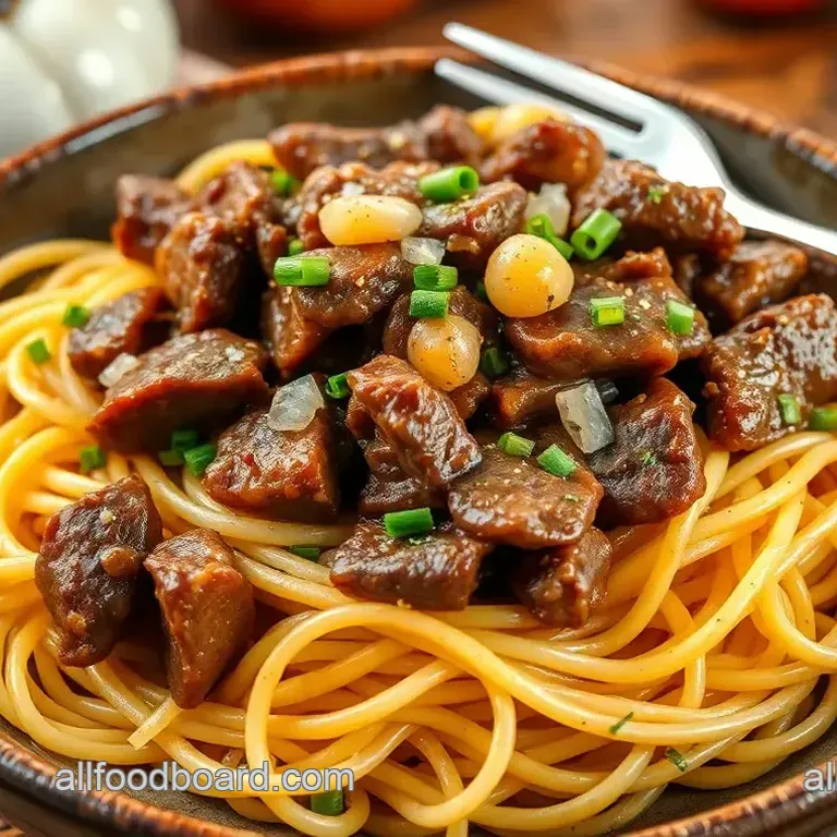 Sautéed Beef with Sweet Onions and Noodles