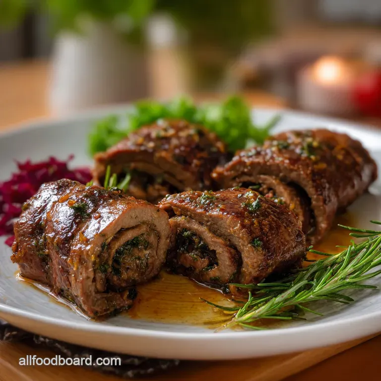 Hearty German Rouladen Flavorful Beef Rolls Recipe presentation