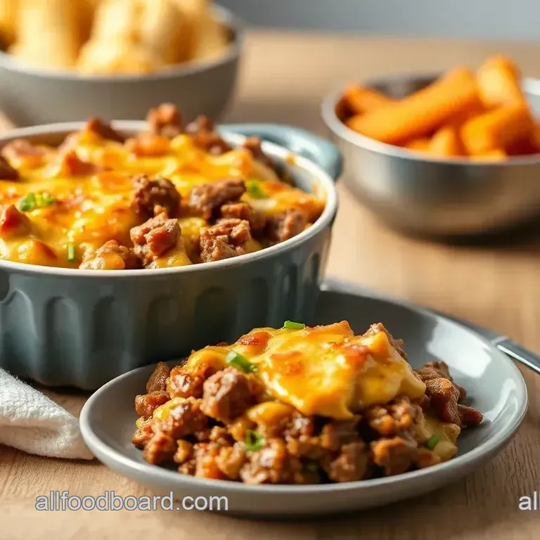 Savory Ground Beef Comfort Casserole with Cheesy Topping