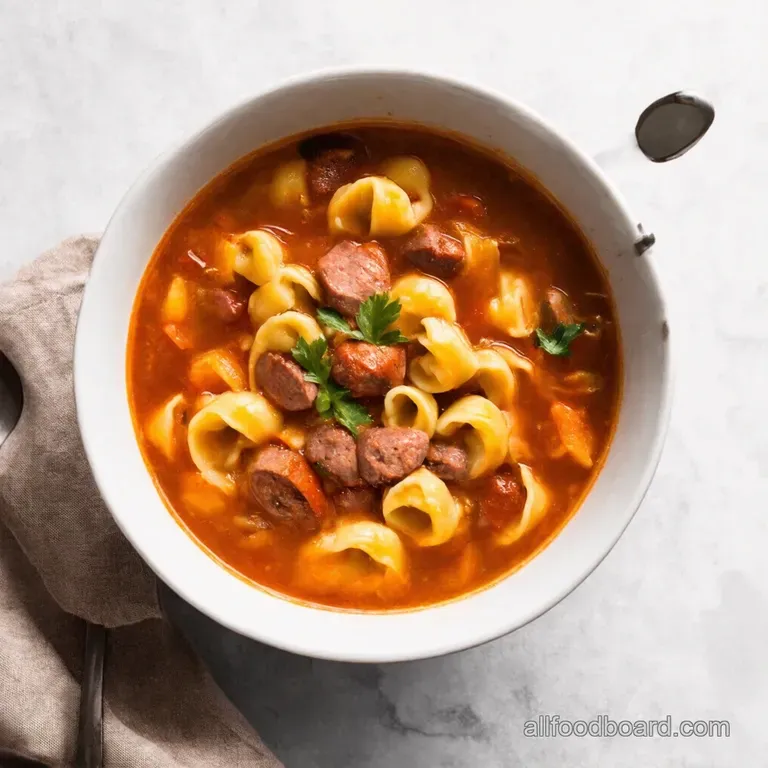 Hearty Tortellini Soup with Sausage Easy Comfort Food Hearty Homemade Tortellini Soup with Sausage and Chicken
