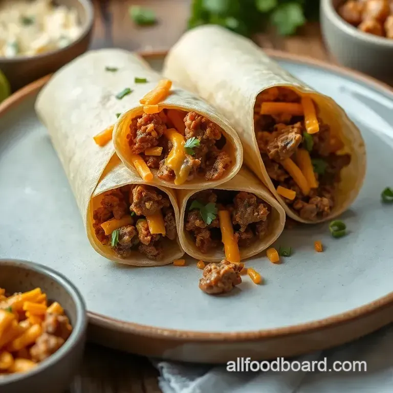 Quick Beef Wraps with Nacho Cheese Goodness presentation