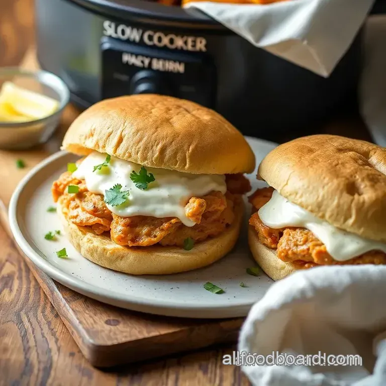 Slow Cooker Chicken Ranch Sandwiches: A Flavorful Delight presentation