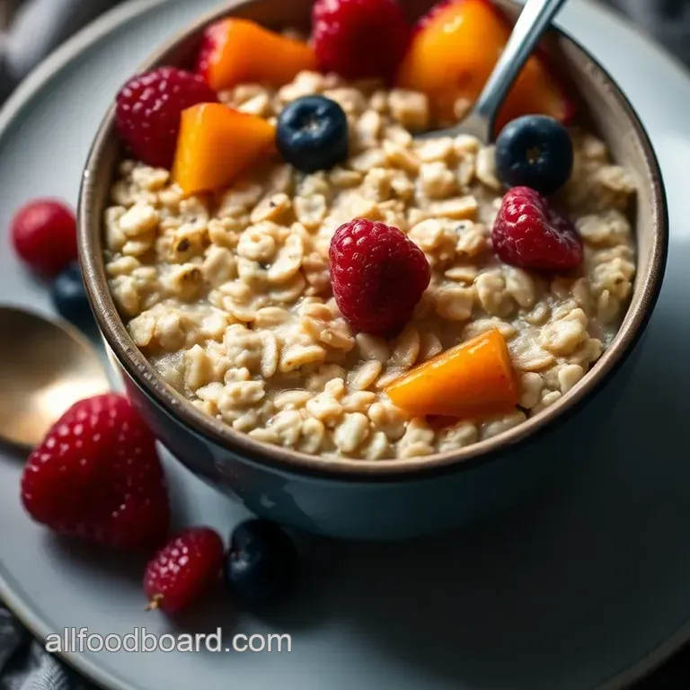 Hearty Steel Cut Oats with Seasonal Fruits and Nuts presentation