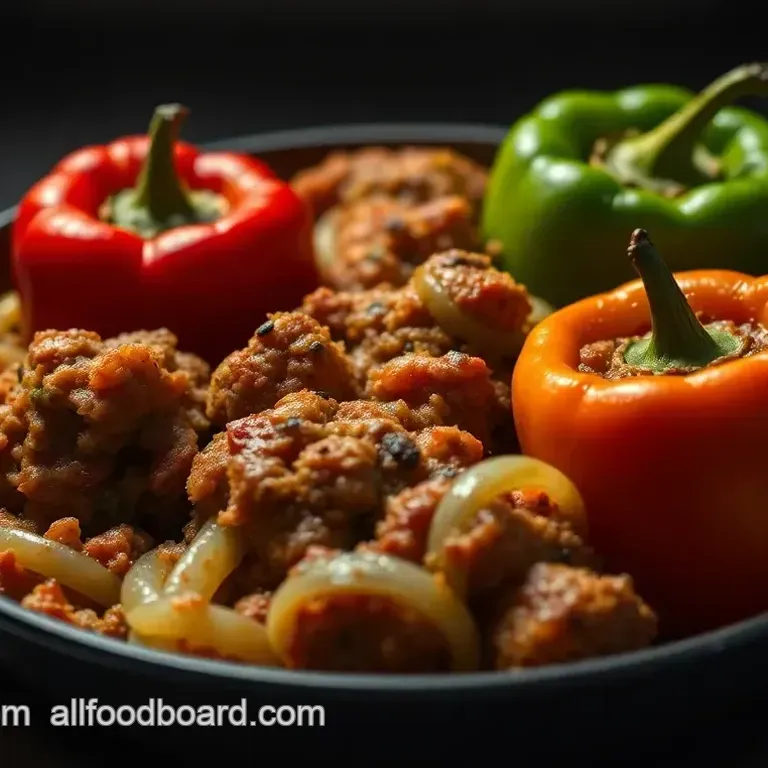 Hearty Stuffed Bell Peppers with Savory Beef and Rice