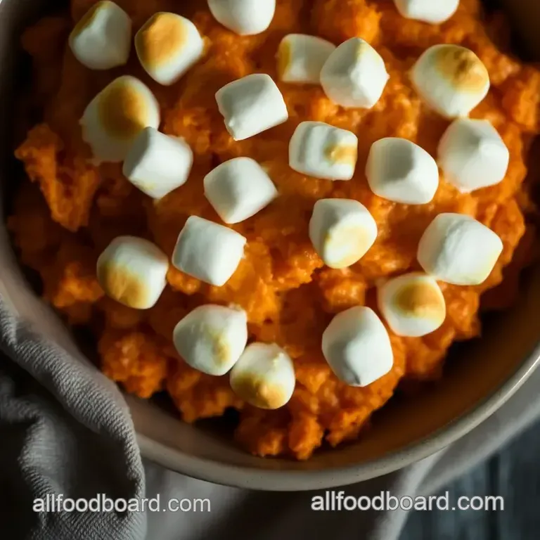 Heavenly Sweet Potato Casserole with Marshmallow Topping presentation