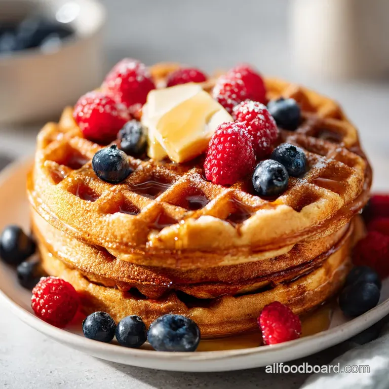High Protein Cottage Cheese Waffles: Crispy and Golden