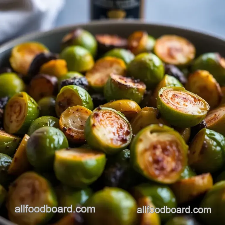 Honey Balsamic Glazed Roasted Brussels Sprouts presentation