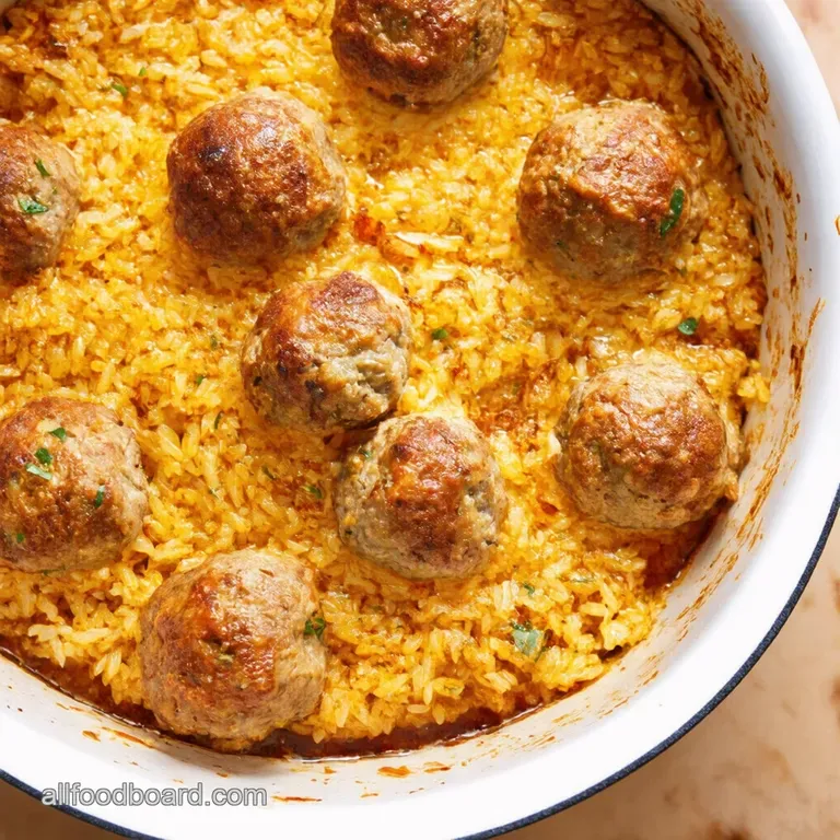 Honey Garlic Meatball Rice Bake Comfort Food Reimagined presentation