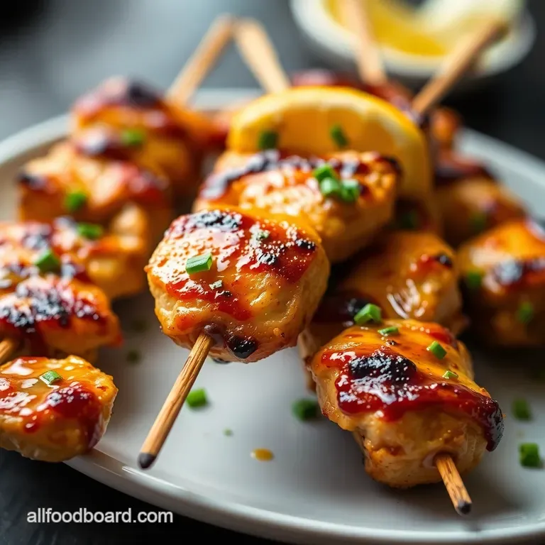 HoneyKissed Dijon Chicken Skewers BBQ Bliss on a Stick presentation