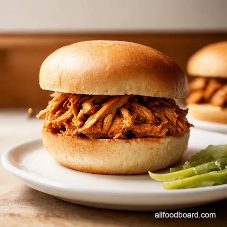 Hot Honey BBQ Pulled Chicken Sandwiches presentation